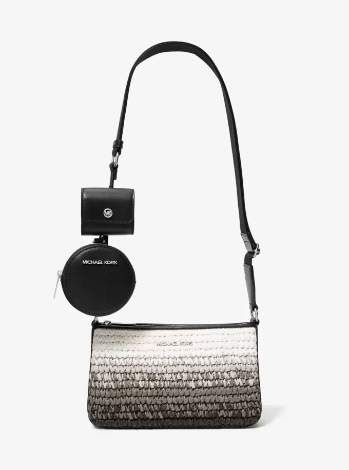 Malá ombré slámová crossbody kabelka Jet Set s pouzdrem pro Apple Airpods Pro® Malá ombré slámová crossbody kabelka Jet Set s pouzdrem pro Apple Airpods Pro®