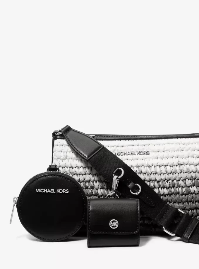 Malá ombré slámová crossbody kabelka Jet Set s pouzdrem pro Apple Airpods Pro® Malá ombré slámová crossbody kabelka Jet Set s pouzdrem pro Apple Airpods Pro®