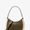 Malá překlápěcí crossbody kabelka Jet Set ze semiše a imitace ovčí kůže Malá překlápěcí crossbody kabelka Jet Set ze semiše a imitace ovčí kůže