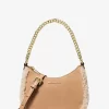 Malá překlápěcí crossbody kabelka Jet Set ze semiše a imitace ovčí kůže Malá překlápěcí crossbody kabelka Jet Set ze semiše a imitace ovčí kůže