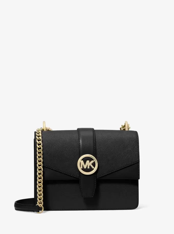 Malá safínová kožená crossbody kabelka Greenwich Malá safínová kožená crossbody kabelka Greenwich