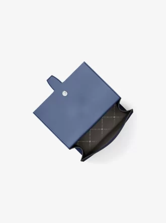 Malá safínová kožená crossbody kabelka Greenwich