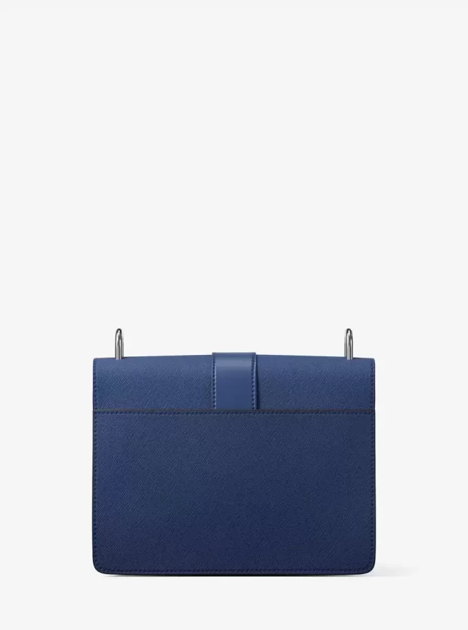 Malá safínová kožená crossbody kabelka Greenwich Malá safínová kožená crossbody kabelka Greenwich
