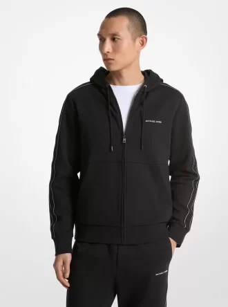 Mikina na zip s logem a směsí bavlny