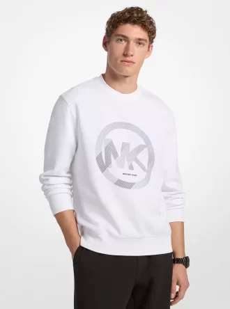 Mikina s grafickým logem a kulatým výstřihem z bavlněné směsi