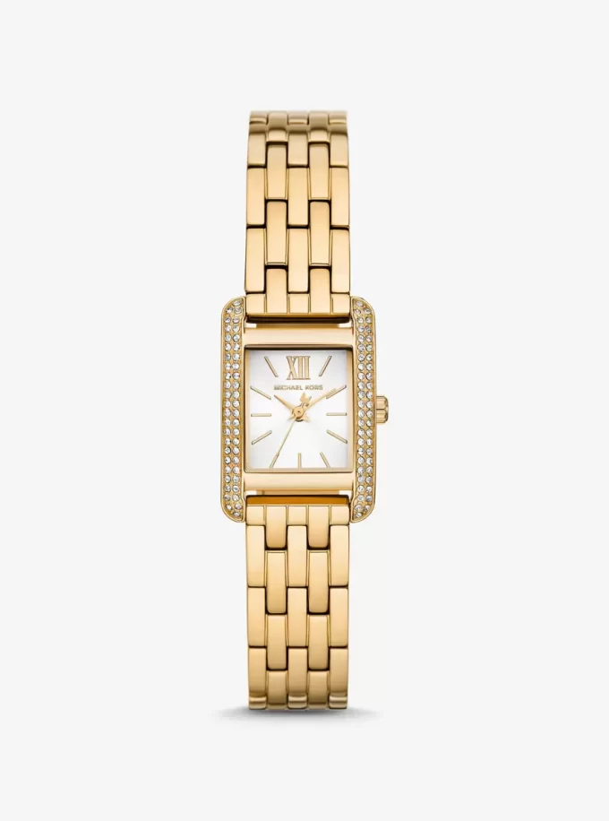 Mini hodinky Monroe Pavé ve zlatém tónu