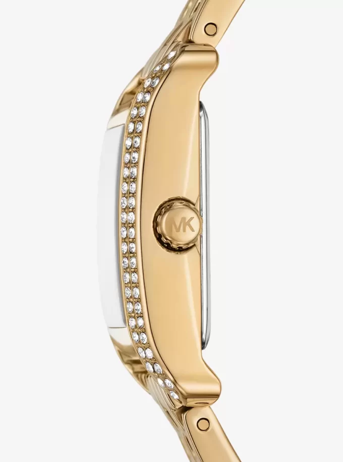 Mini hodinky Monroe Pavé ve zlatém tónu