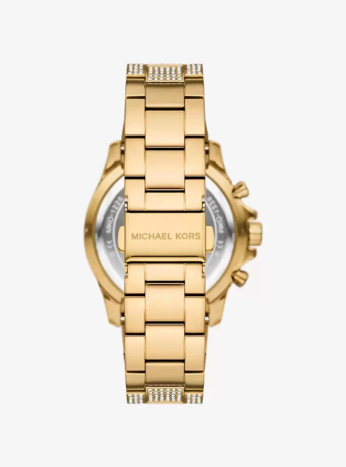 Nadměrné hodinky Everest Pavé ve zlaté barvě Nadměrné hodinky Everest Pavé ve zlaté barvě