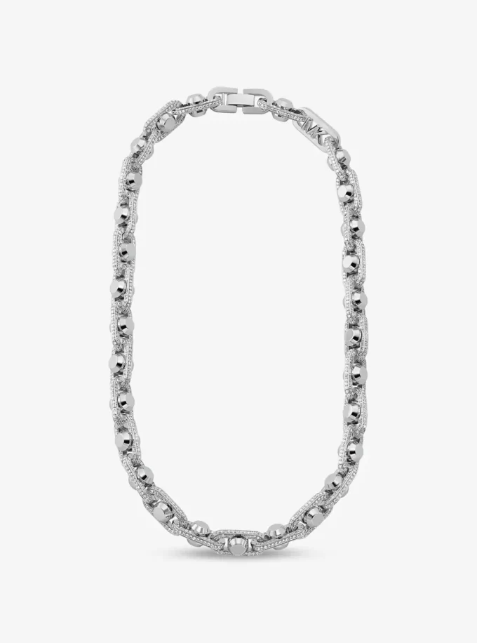 Náhrdelník Astor Link Extra-Large Pavé z mosazi pokovené drahým kovem Náhrdelník Astor Link Extra-Large Pavé z mosazi pokovené drahým kovem