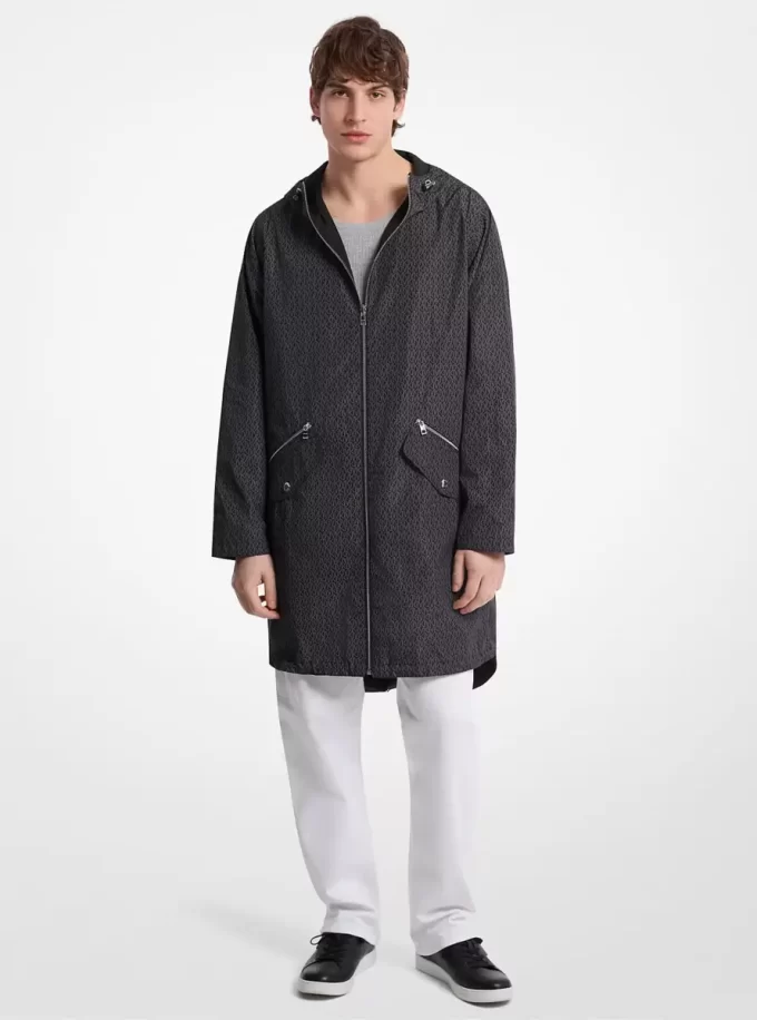 Oboustranná anorak s podpisovým logem Oboustranná anorak s podpisovým logem
