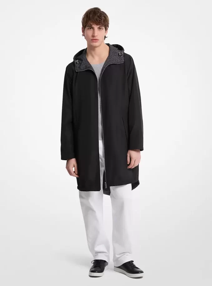 Oboustranná anorak s podpisovým logem Oboustranná anorak s podpisovým logem