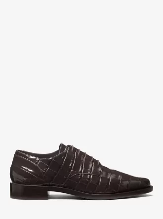 Oxfordské sandály s reliéfním vzorem z lakované kůže Annette Crocodile Oxfordské sandály s reliéfním vzorem z lakované kůže Annette Crocodile