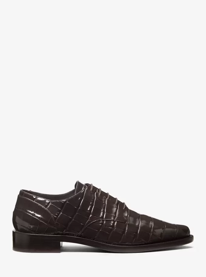 Oxfordské sandály s reliéfním vzorem z lakované kůže Annette Crocodile Oxfordské sandály s reliéfním vzorem z lakované kůže Annette Crocodile