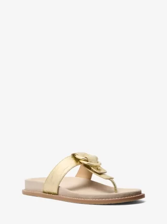 Sandály Jaden Crackled Metallic Leather Thong