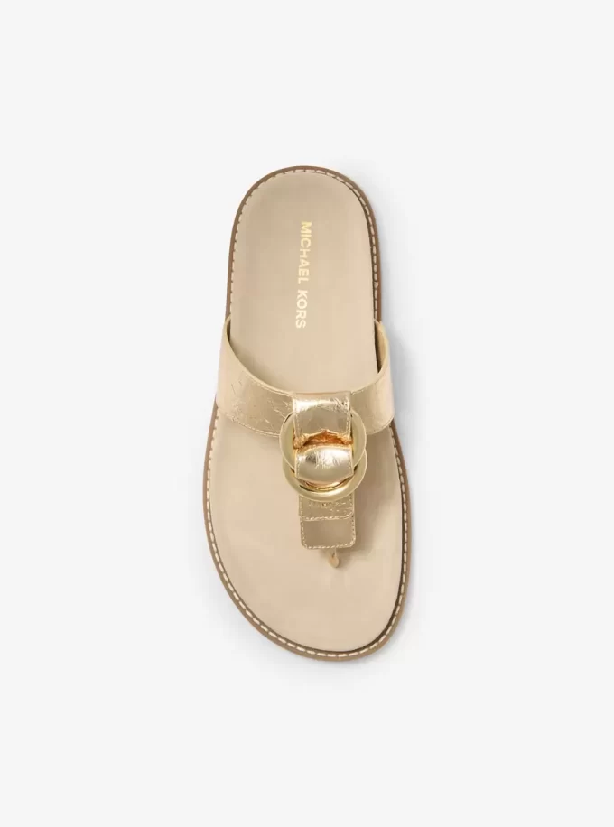 Sandály Jaden Crackled Metallic Leather Thong Sandály Jaden Crackled Metallic Leather Thong