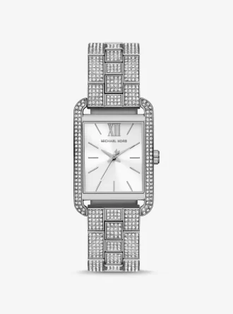 Stříbrné hodinky Monroe Pavé