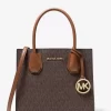 Střední crossbody kabelka Mercer s logem a koženým harmonikovým vzorem Střední crossbody kabelka Mercer s logem a koženým harmonikovým vzorem