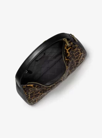 Střední kabelka přes rameno Nayla s leopardím potiskem a telecí srstí