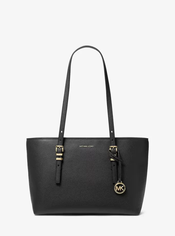 Střední kožená taška Quinn Pebbled Tote