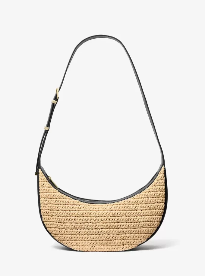 Střední ručně háčkovaná kožená crossbody kabelka Avra Střední ručně háčkovaná kožená crossbody kabelka Avra
