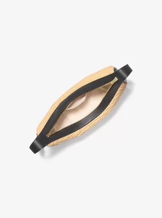 Střední ručně háčkovaná kožená crossbody kabelka Avra