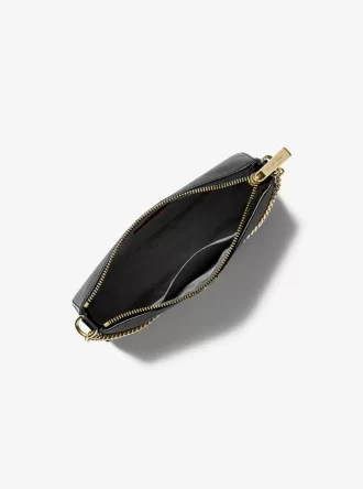 Střední safínová kožená crossbody kabelka Jet Set