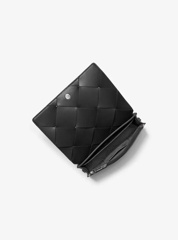Středně velká tkaná kožená crossbody kabelka Jet Set Středně velká tkaná kožená crossbody kabelka Jet Set