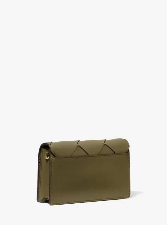 Středně velká tkaná kožená crossbody kabelka Jet Set Středně velká tkaná kožená crossbody kabelka Jet Set