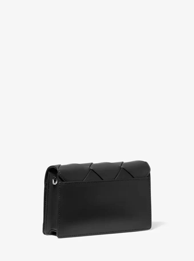 Středně velká tkaná kožená crossbody kabelka Jet Set Středně velká tkaná kožená crossbody kabelka Jet Set
