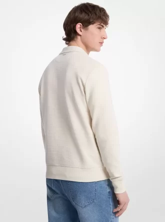 Svetr s polovičními zipy z bavlněné směsi