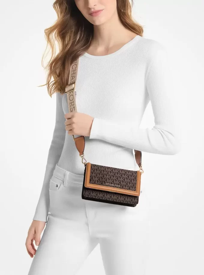 Tkaná crossbody taška Jet Set s malým logem a potiskem Tkaná crossbody taška Jet Set s malým logem a potiskem