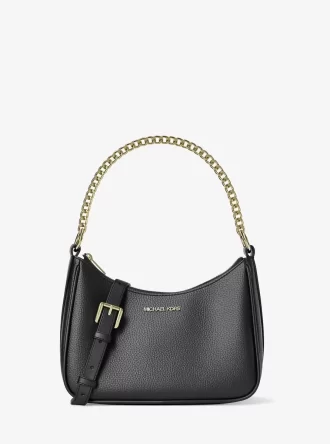 Velká kožená crossbody kabelka Jet Set Pebbled