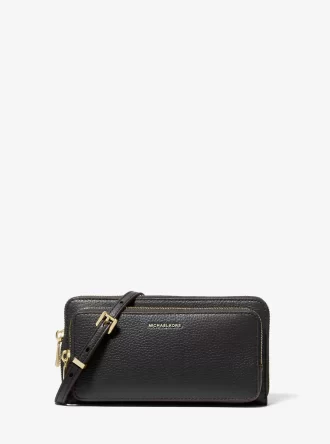 Velká kožená crossbody kabelka Jet Set Pebbled