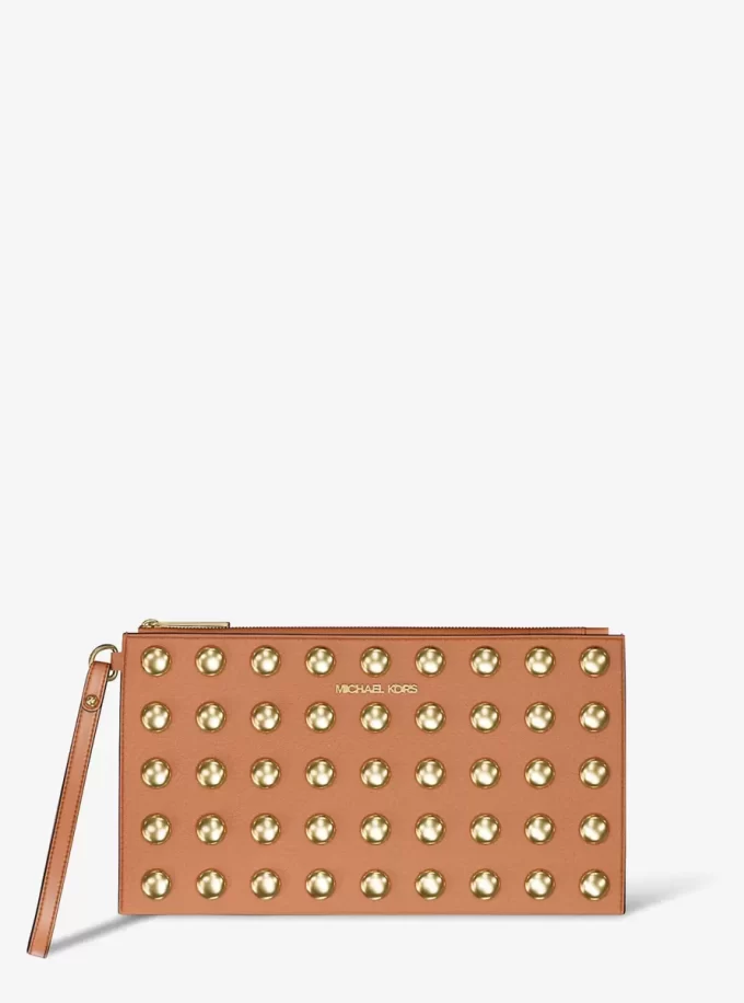 Velký kožený náramek Jet Set s cvočky Velký kožený náramek Jet Set s cvočky