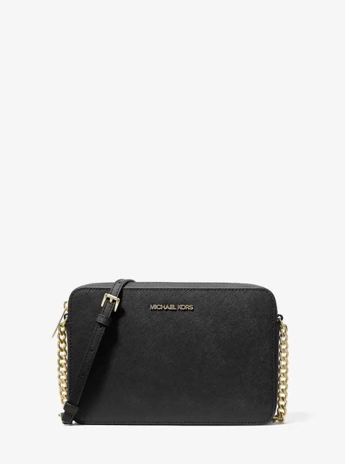 Velká safínová kožená crossbody kabelka Jet Set Velká safínová kožená crossbody kabelka Jet Set