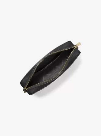 Velká safínová kožená crossbody kabelka Jet Set