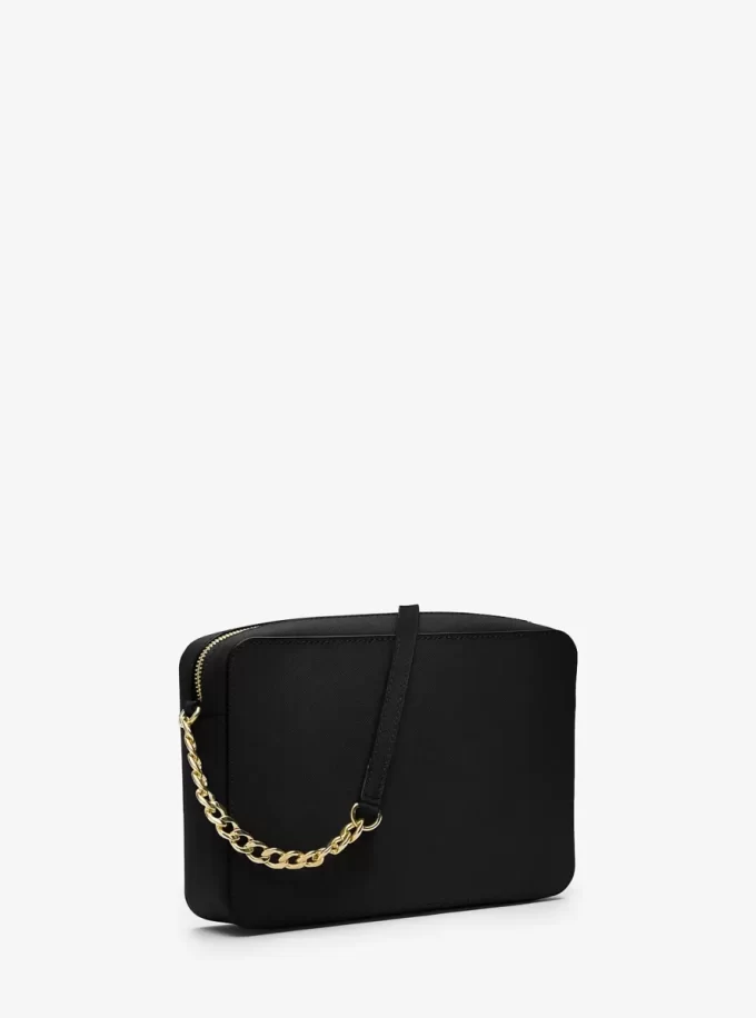 Velká safínová kožená crossbody kabelka Jet Set Velká safínová kožená crossbody kabelka Jet Set