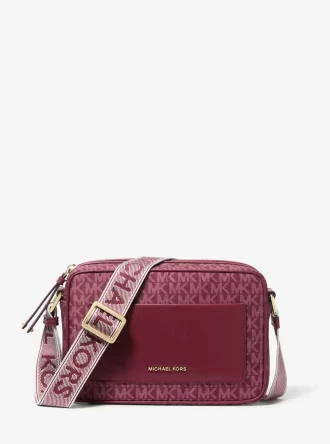 Velká tkaná crossbody kabelka s potiskem loga Jet Set