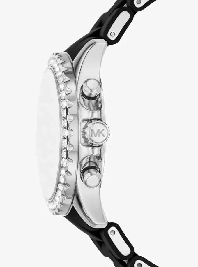 Velkoformátové hodinky Everest Pavé ve stříbrné barvě Velkoformátové hodinky Everest Pavé ve stříbrné barvě