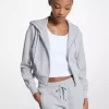 Zkrácená mikina na zip s logem a žakárovým potiskem Zkrácená mikina na zip s logem a žakárovým potiskem