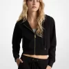 Zkrácená mikina na zip s logem a přívěskem Jacquard Zkrácená mikina na zip s logem a přívěskem Jacquard
