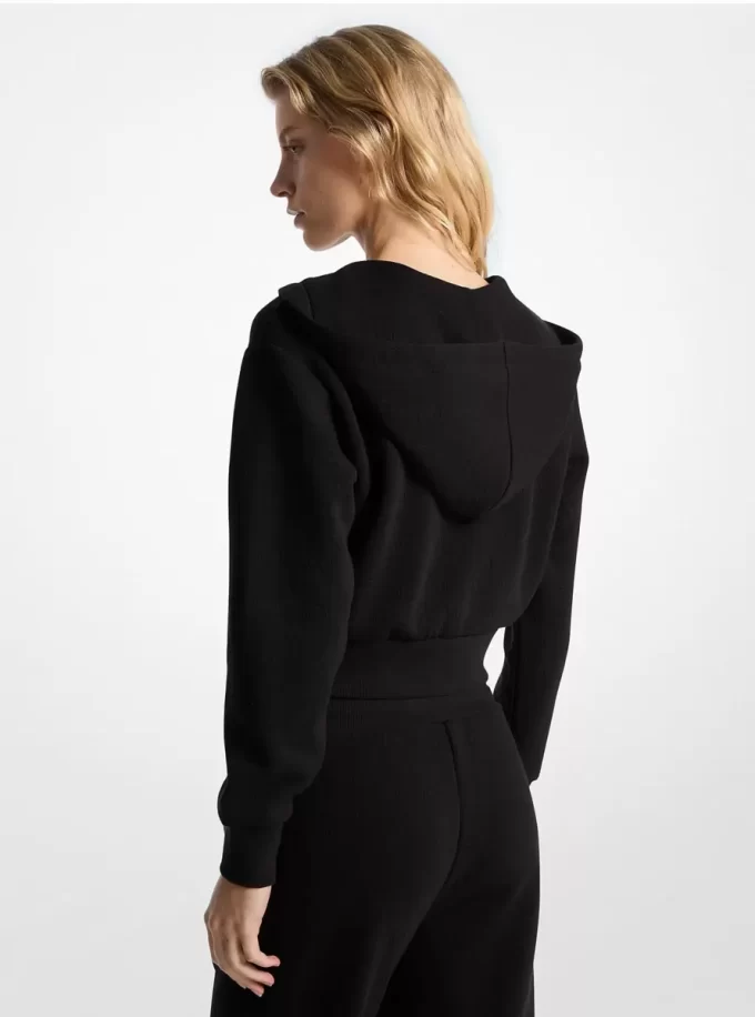 Zkrácená mikina na zip s logem a přívěskem Jacquard Zkrácená mikina na zip s logem a přívěskem Jacquard